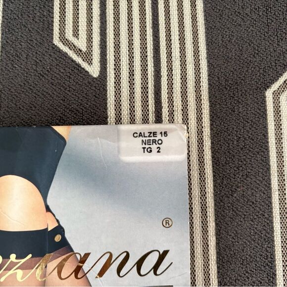 NWT Veneziana Black Calze 15 Italian Garter Stockings Size S - Picture 4 of 8